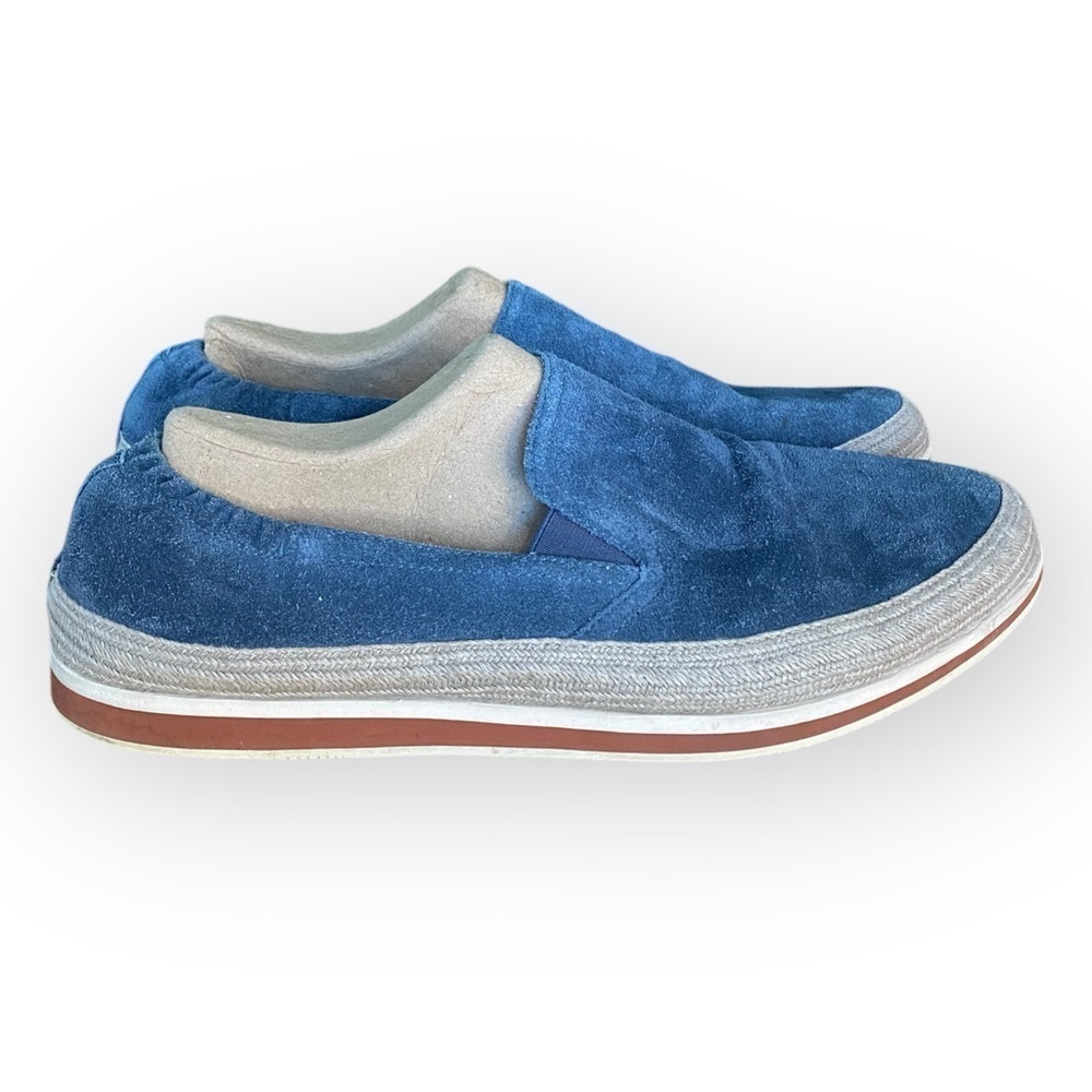 P4 Prada Sport Blue Suede Linea Rossa Espadrille Loafers